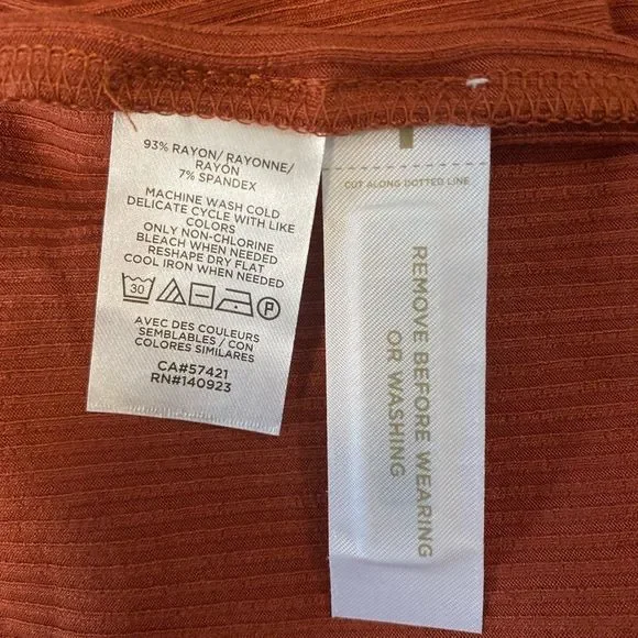 NWT LOFT Rust Orange Henley Twist Midi Dress L - Picture 8 of 10